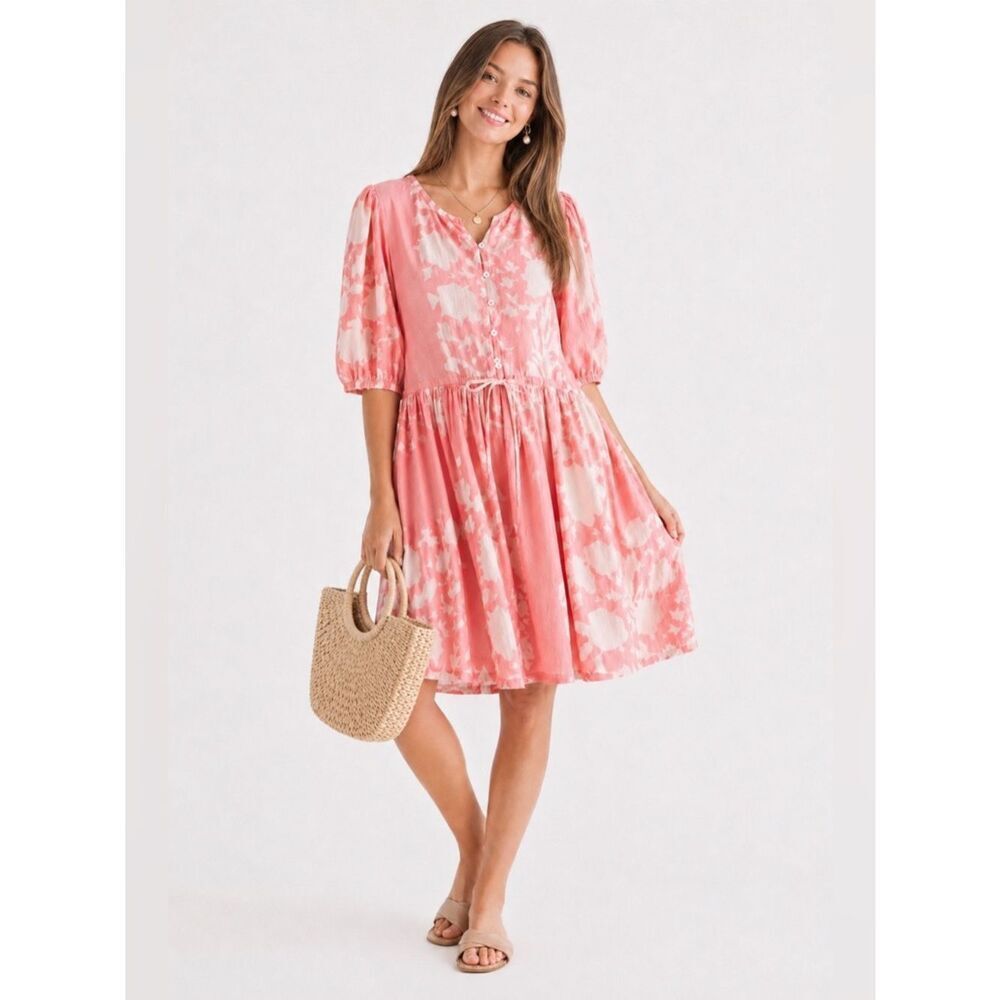 Livro Pink Floral Cotton Mini Dress | Size L